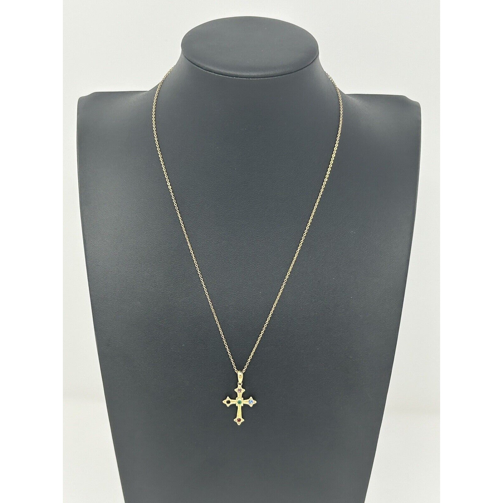 Vintage Lenox Marked 925 Gold Plated Cross Necklace